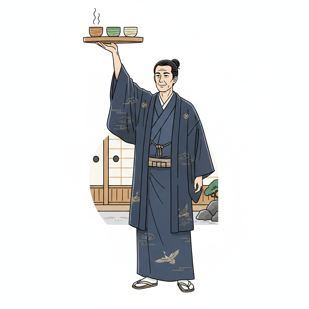 Ilustração mnemônica para o kanji 主