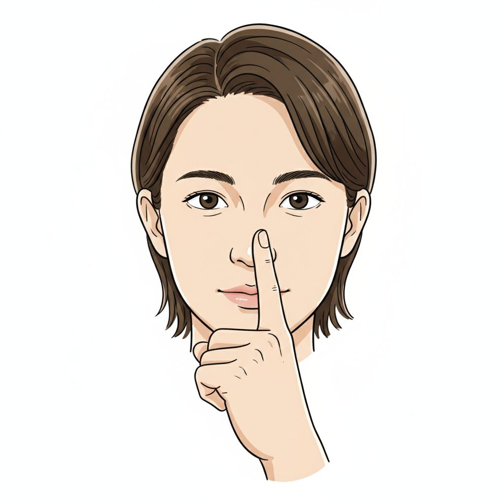 Ilustração mnemônica para o kanji 自