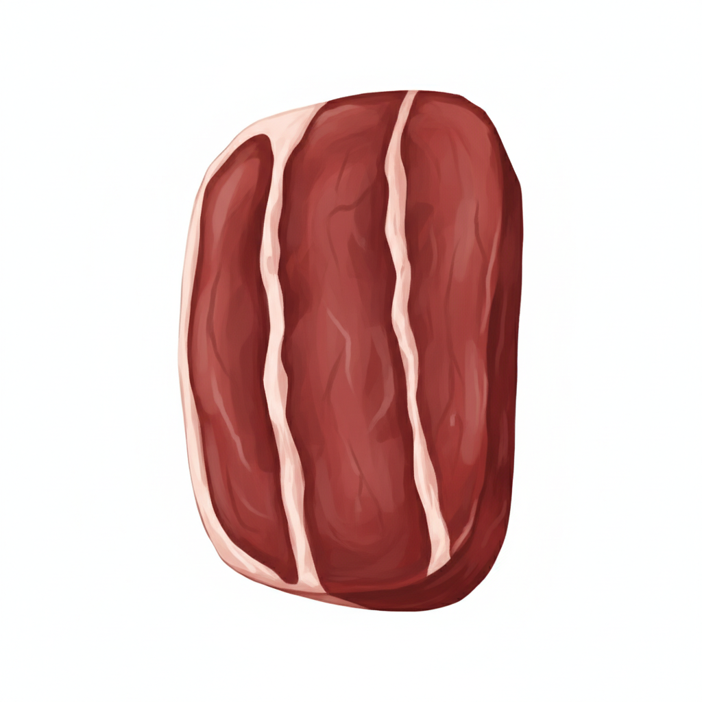 Illustration mnémonique pour le kanji 肉