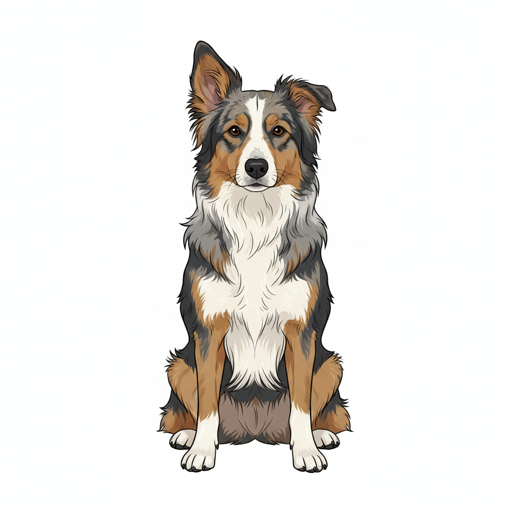 Ilustração mnemônica para o kanji 犬