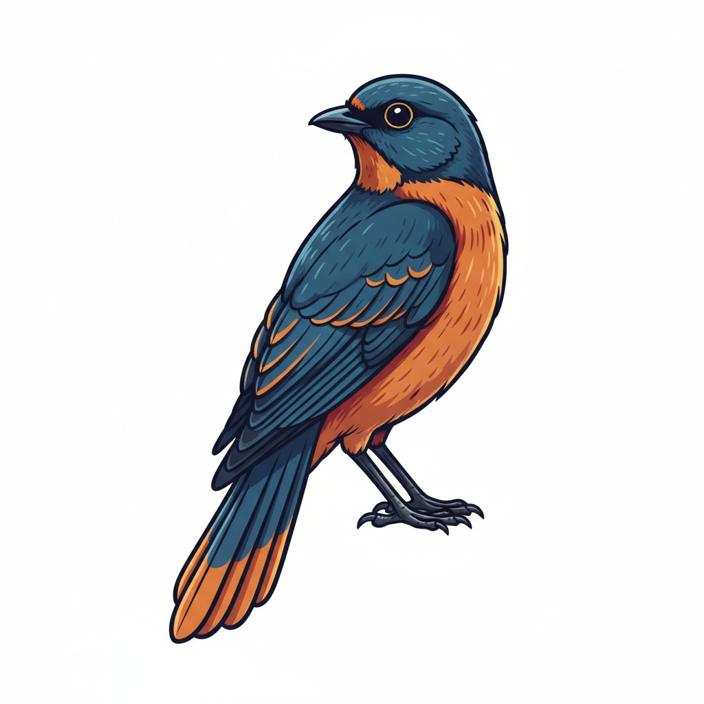 Ilustração mnemônica para o kanji 鳥