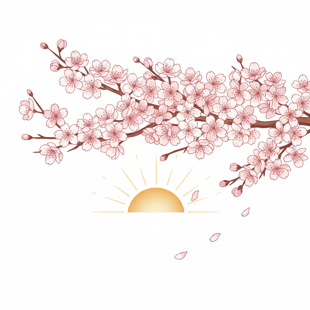 Ilustração mnemônica para o kanji 春