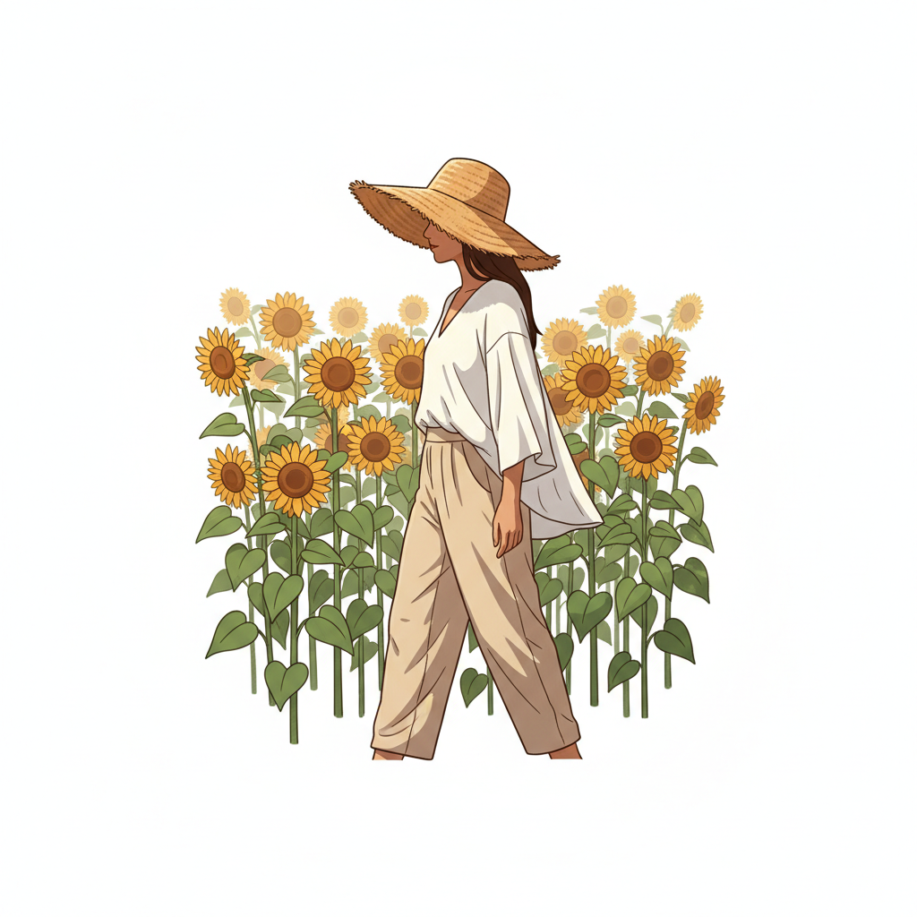 Ilustração mnemônica para o kanji 夏