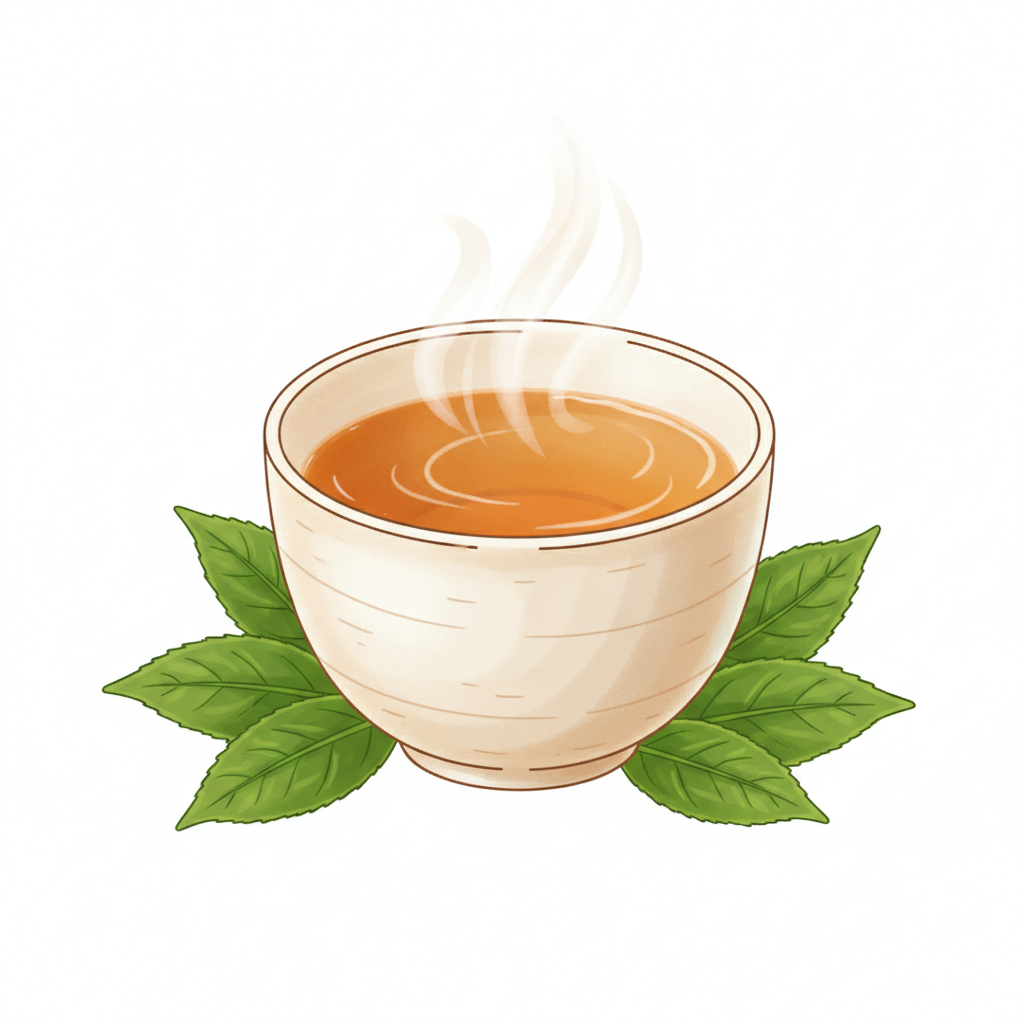 Ilustração mnemônica para o kanji 茶