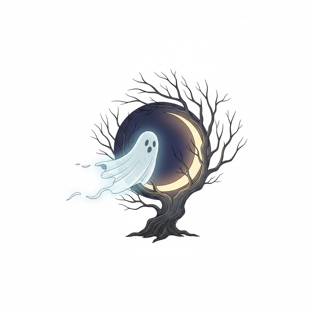 Ilustração mnemônica para o kanji 月