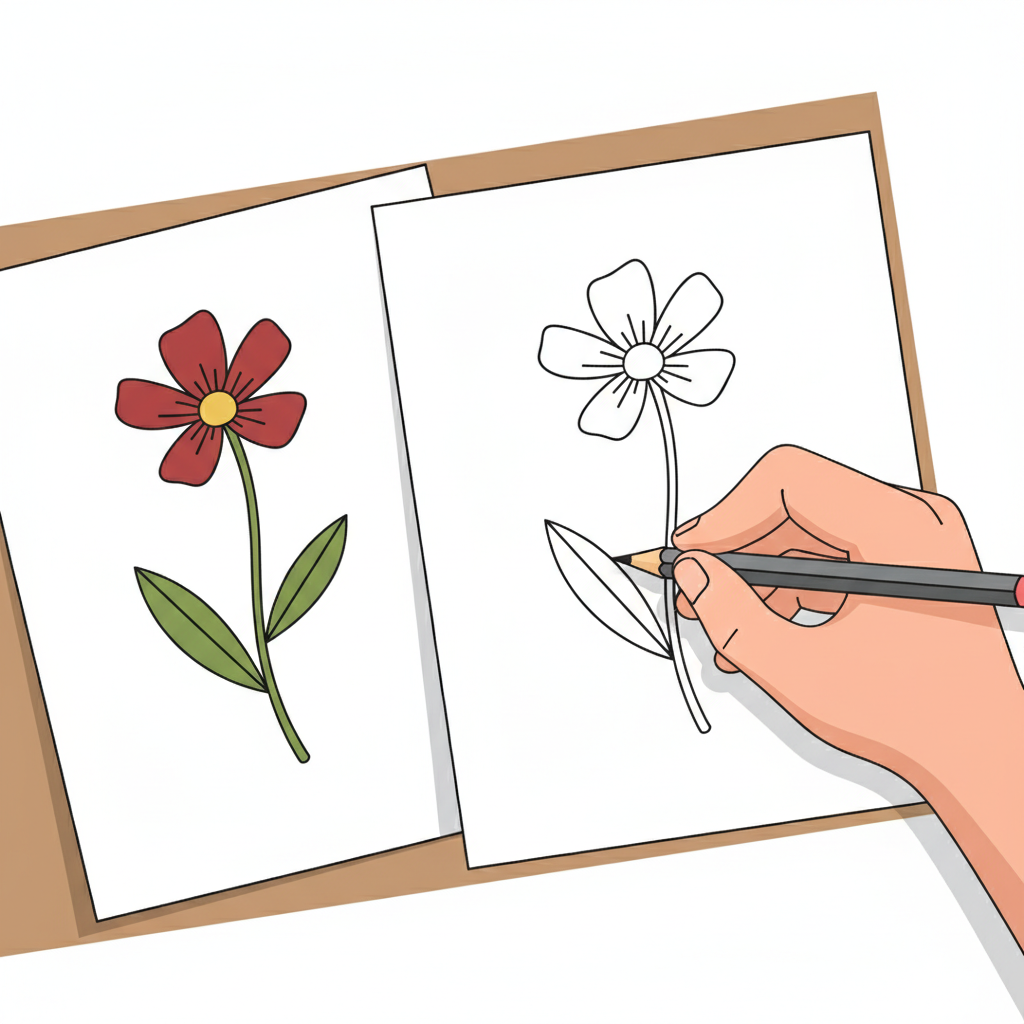 Ilustração mnemônica para o kanji 写
