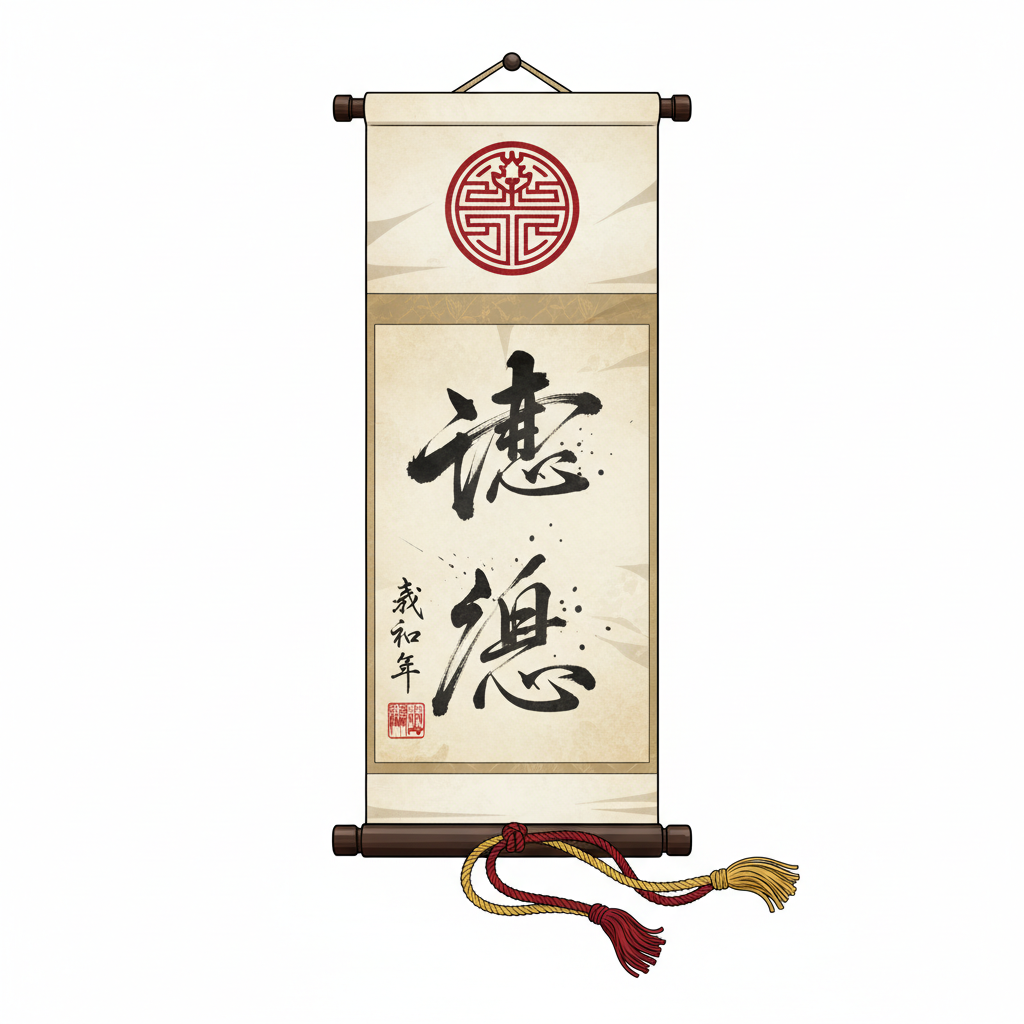 Ilustração mnemônica para o kanji 県