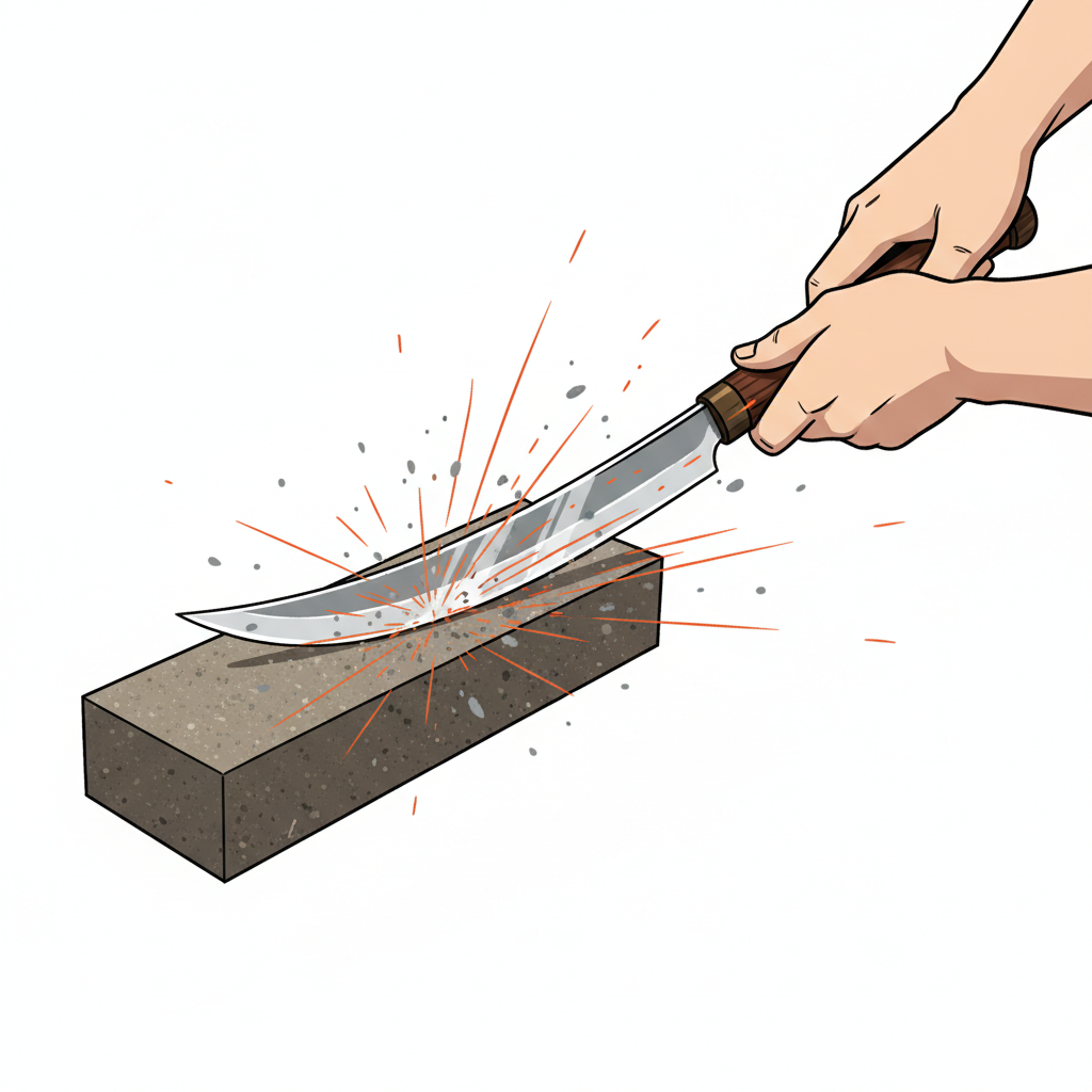 Illustration mnémonique pour le kanji 研