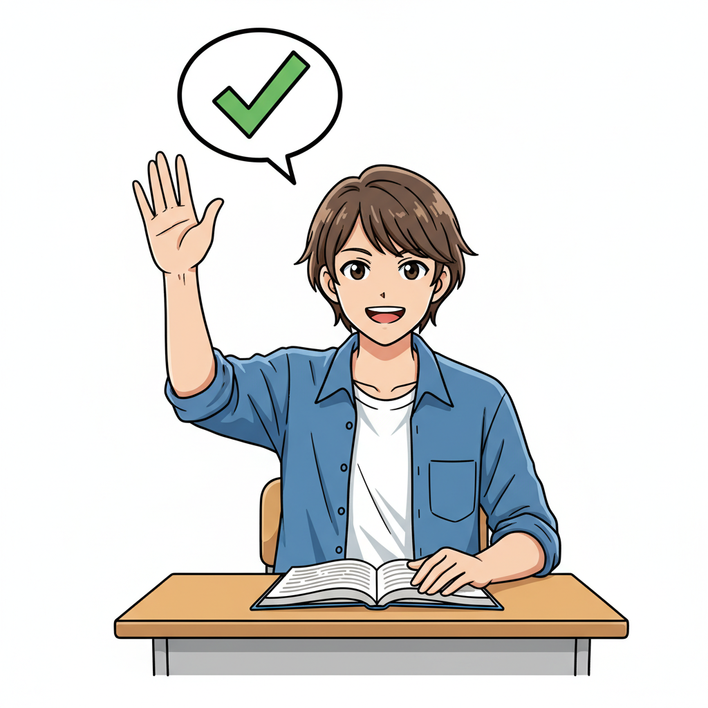 Ilustração mnemônica para o kanji 答