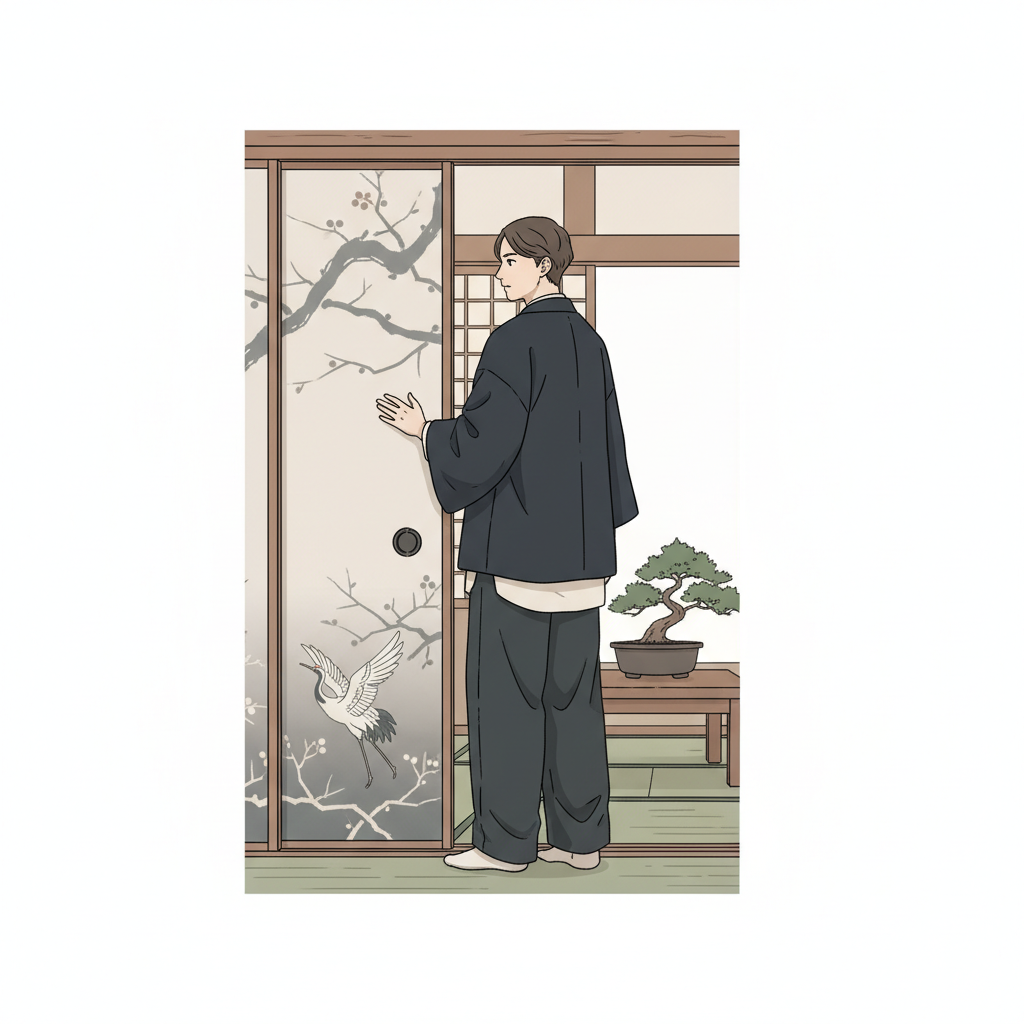 Ilustração mnemônica para o kanji 後