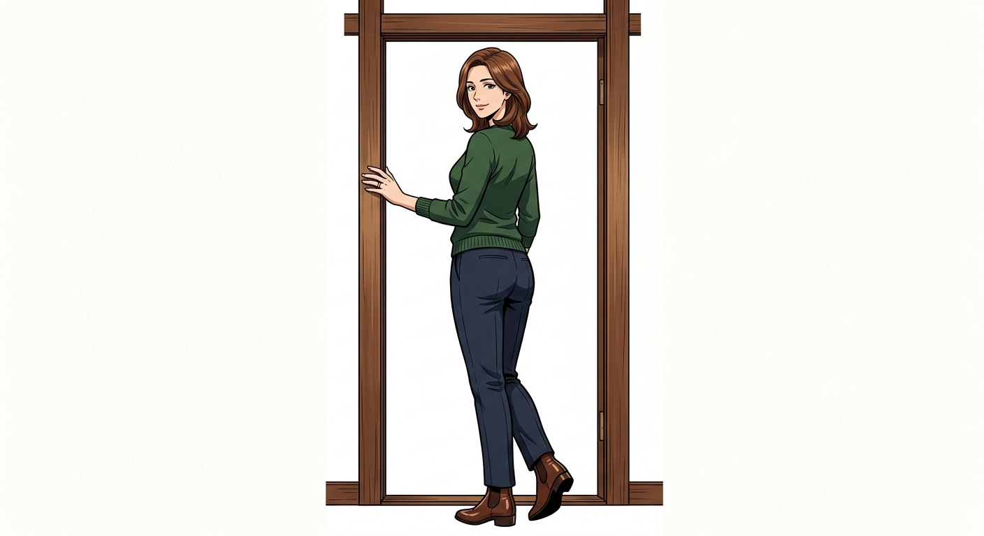 Ilustração mnemônica para o kanji 婦