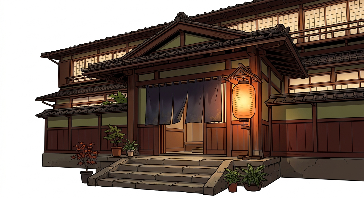 Illustration mnémonique pour le kanji 宿