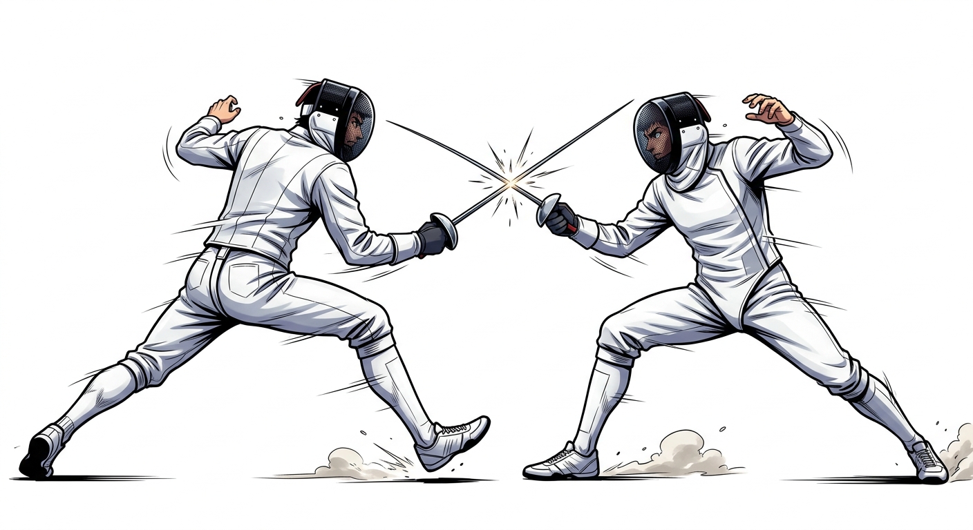 Ilustração mnemônica para o kanji 戦