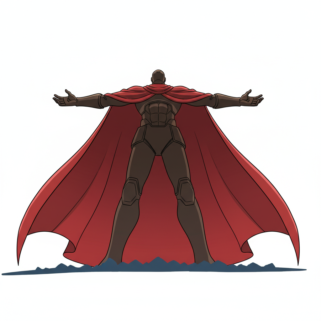 Ilustração mnemônica para o kanji 大