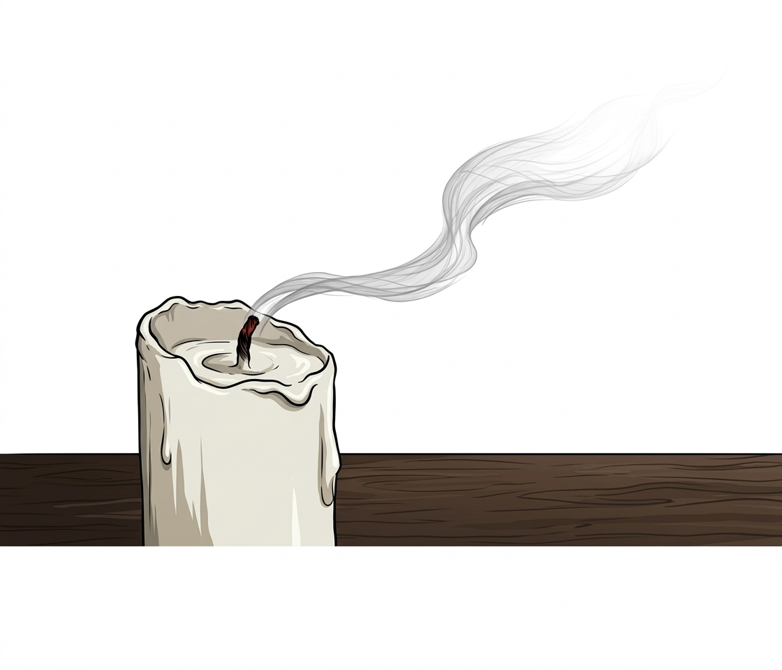 Ilustração mnemônica para o kanji 消