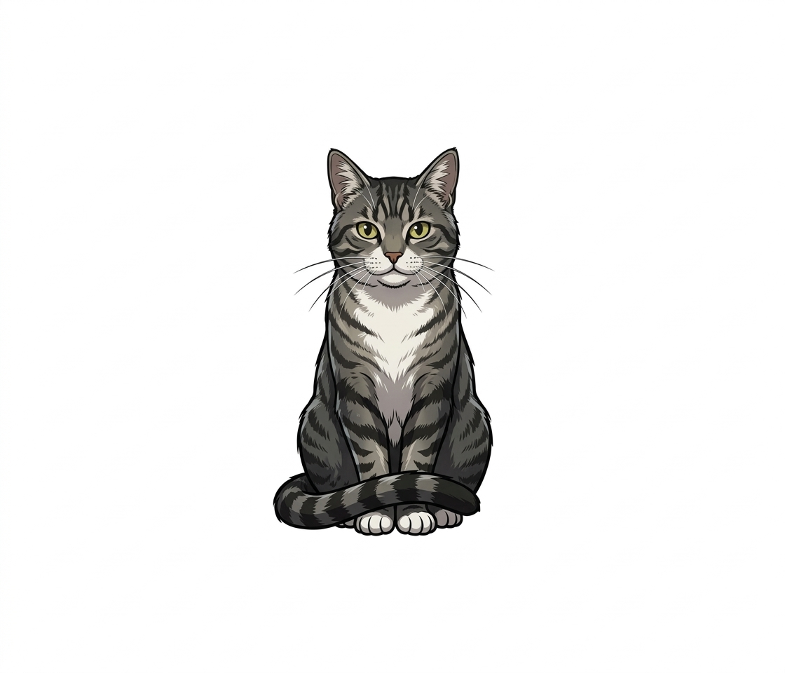 Ilustração mnemônica para o kanji 猫