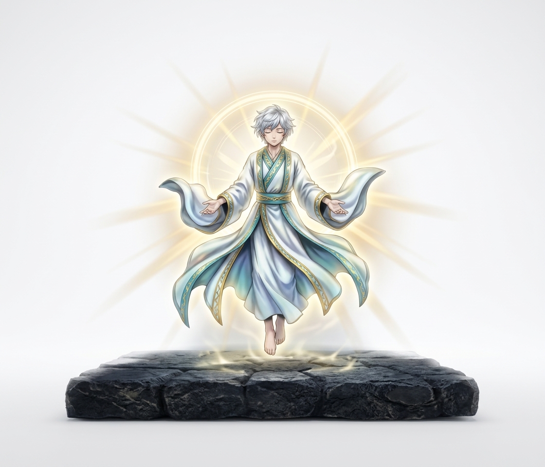 Illustration mnémonique pour le kanji 神
