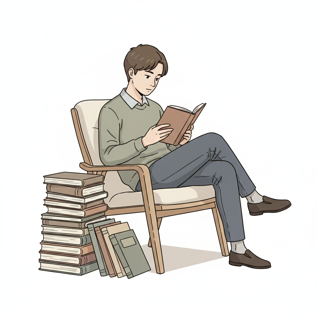 Illustration mnémonique pour le kanji 読