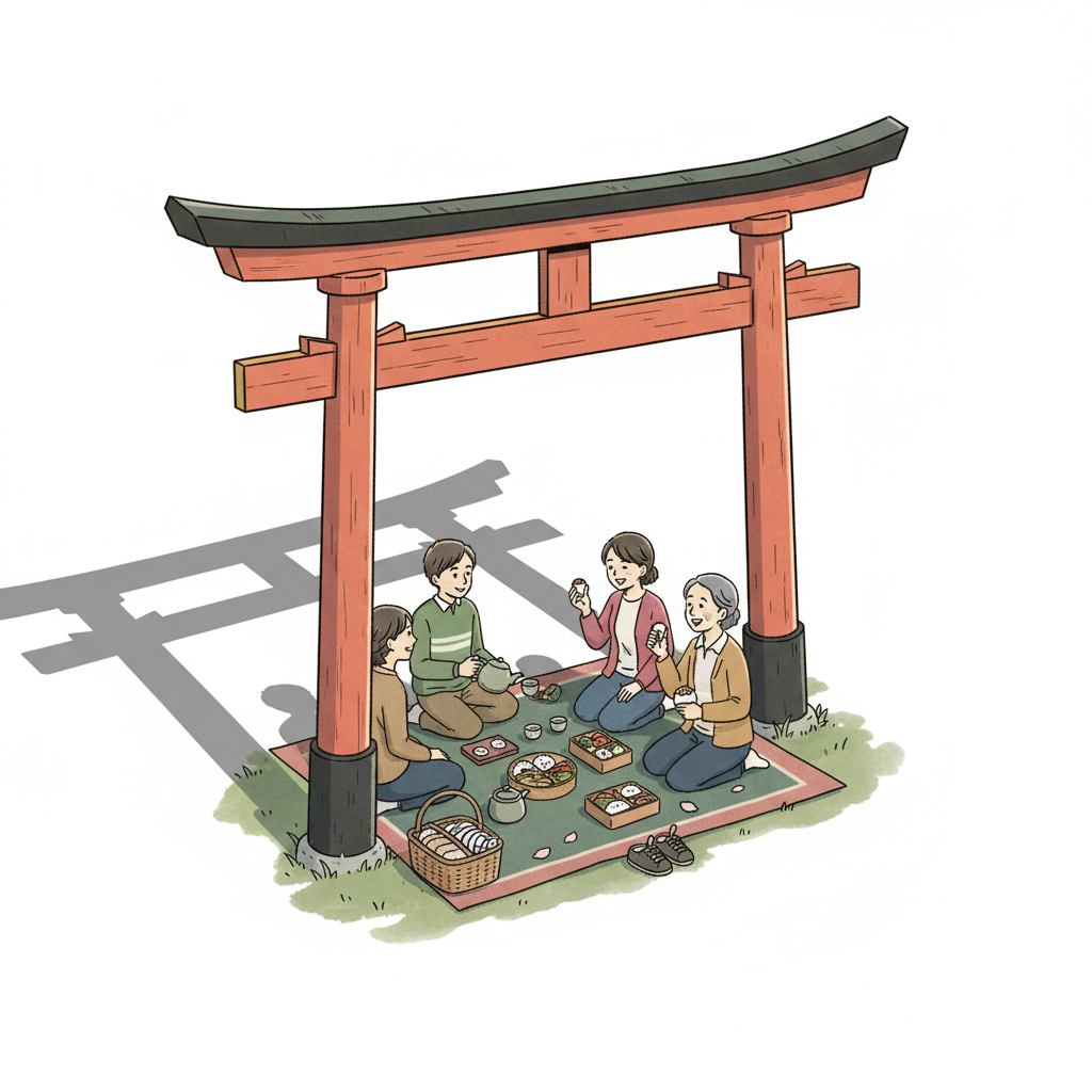 Illustration mnémonique pour le kanji 社