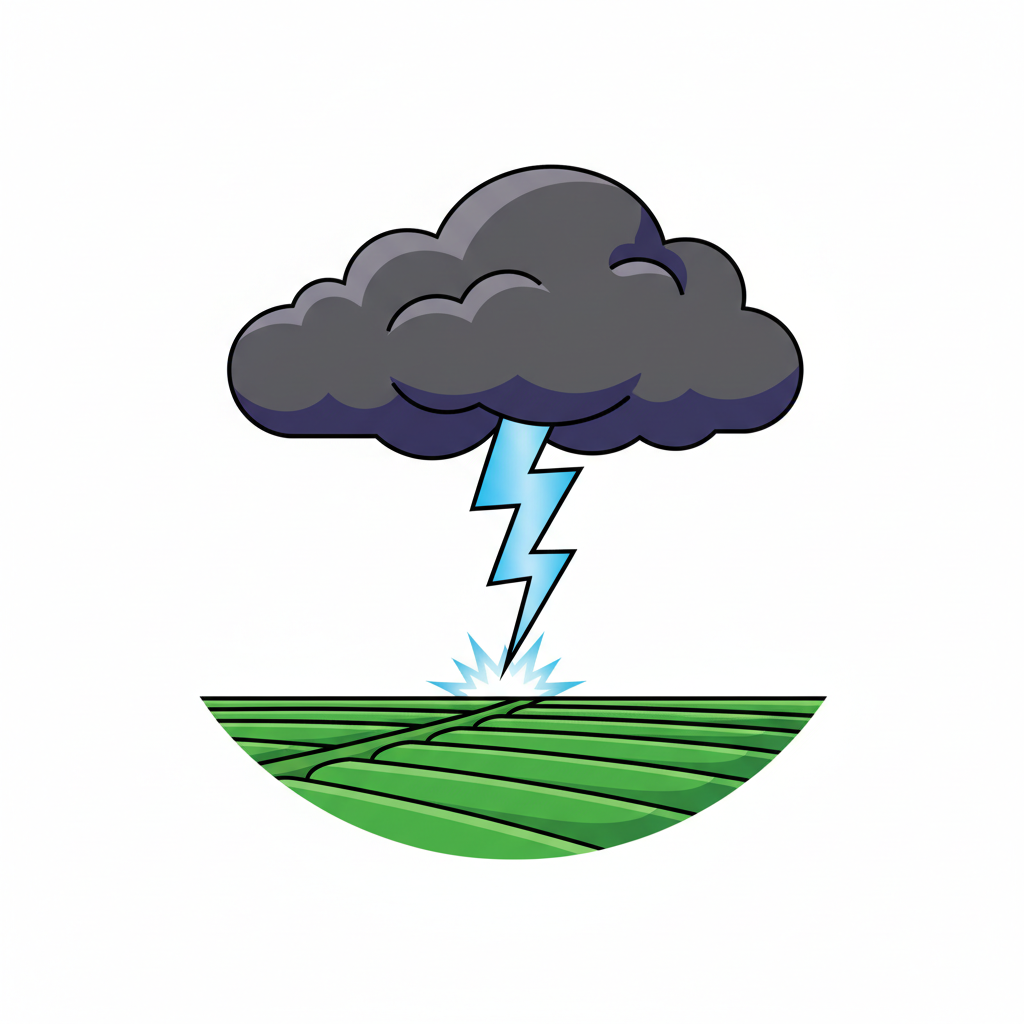 Ilustração mnemônica para o kanji 電
