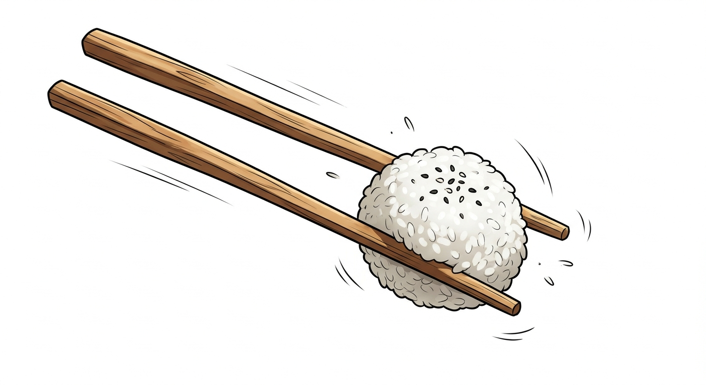 Ilustração mnemônica para o kanji 挟