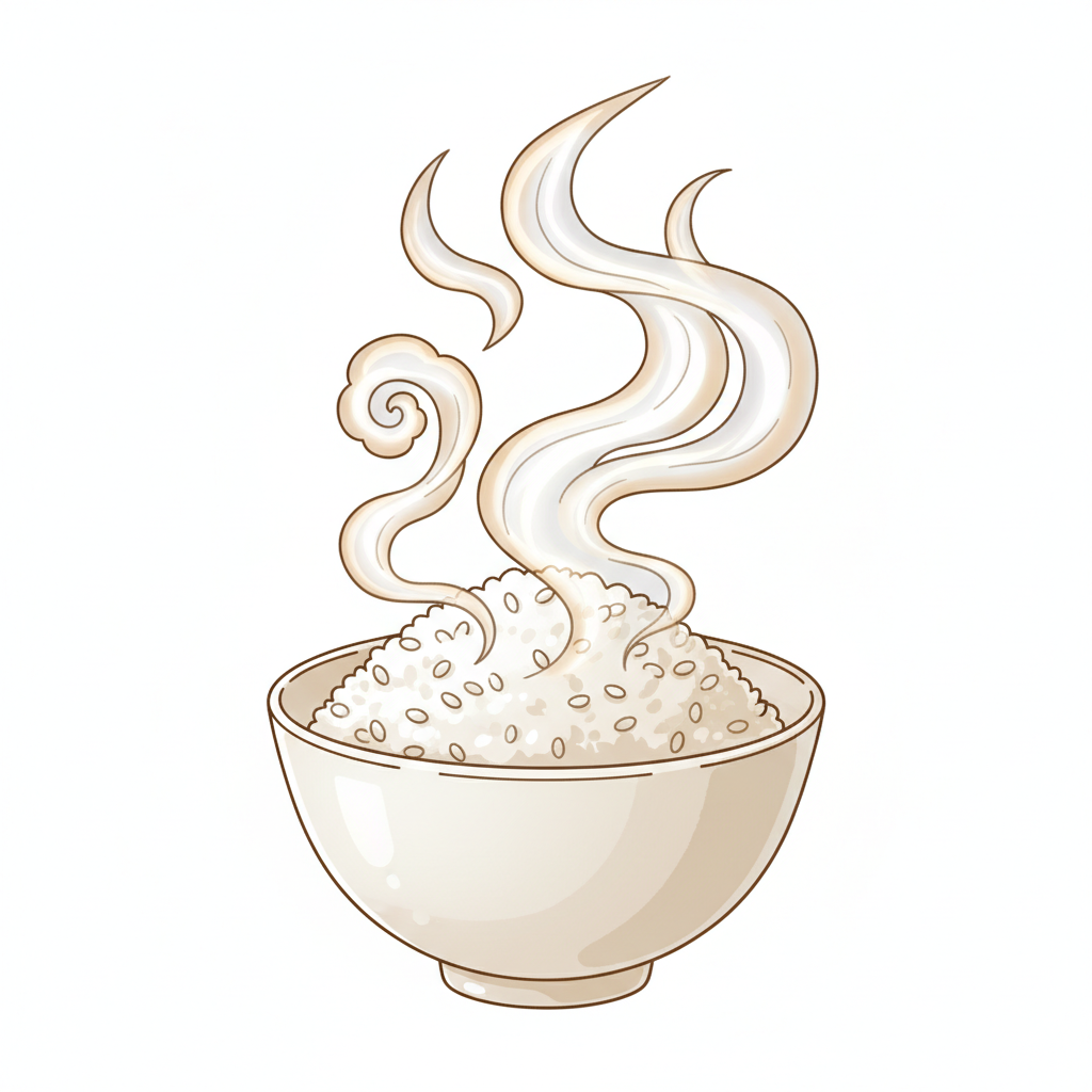 Ilustração mnemônica para o kanji 気