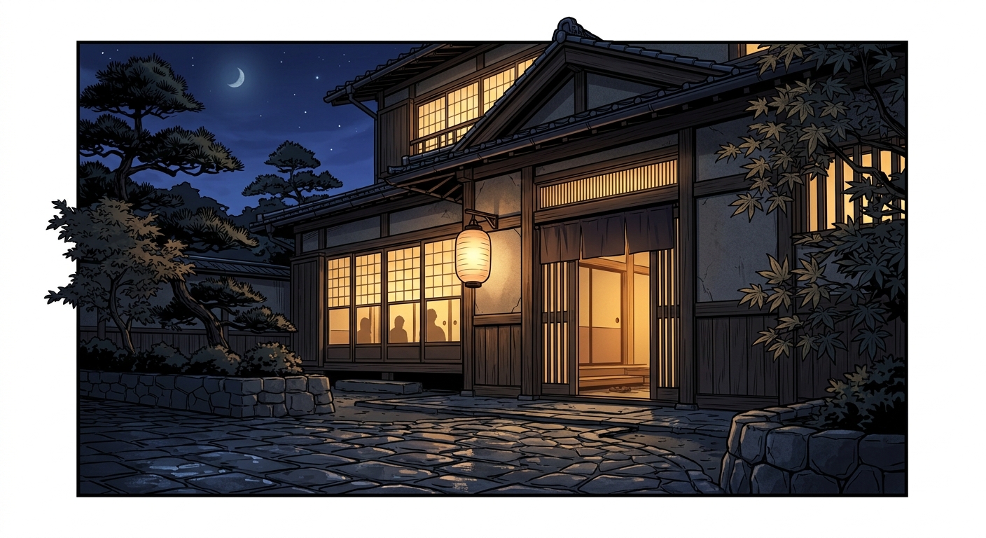 Ilustração mnemônica para o kanji 泊