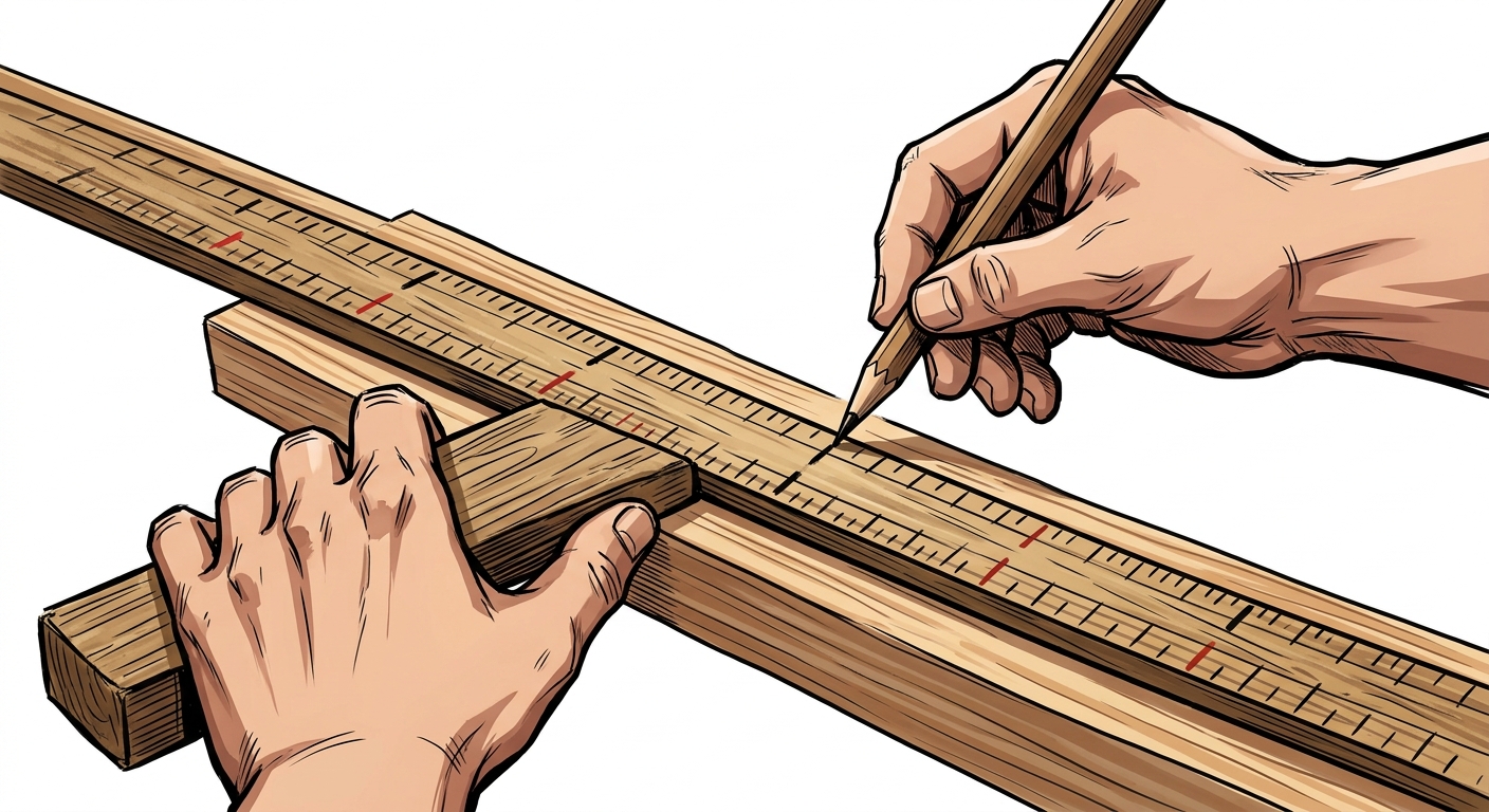 Mnemonic illustration for the kanji 測