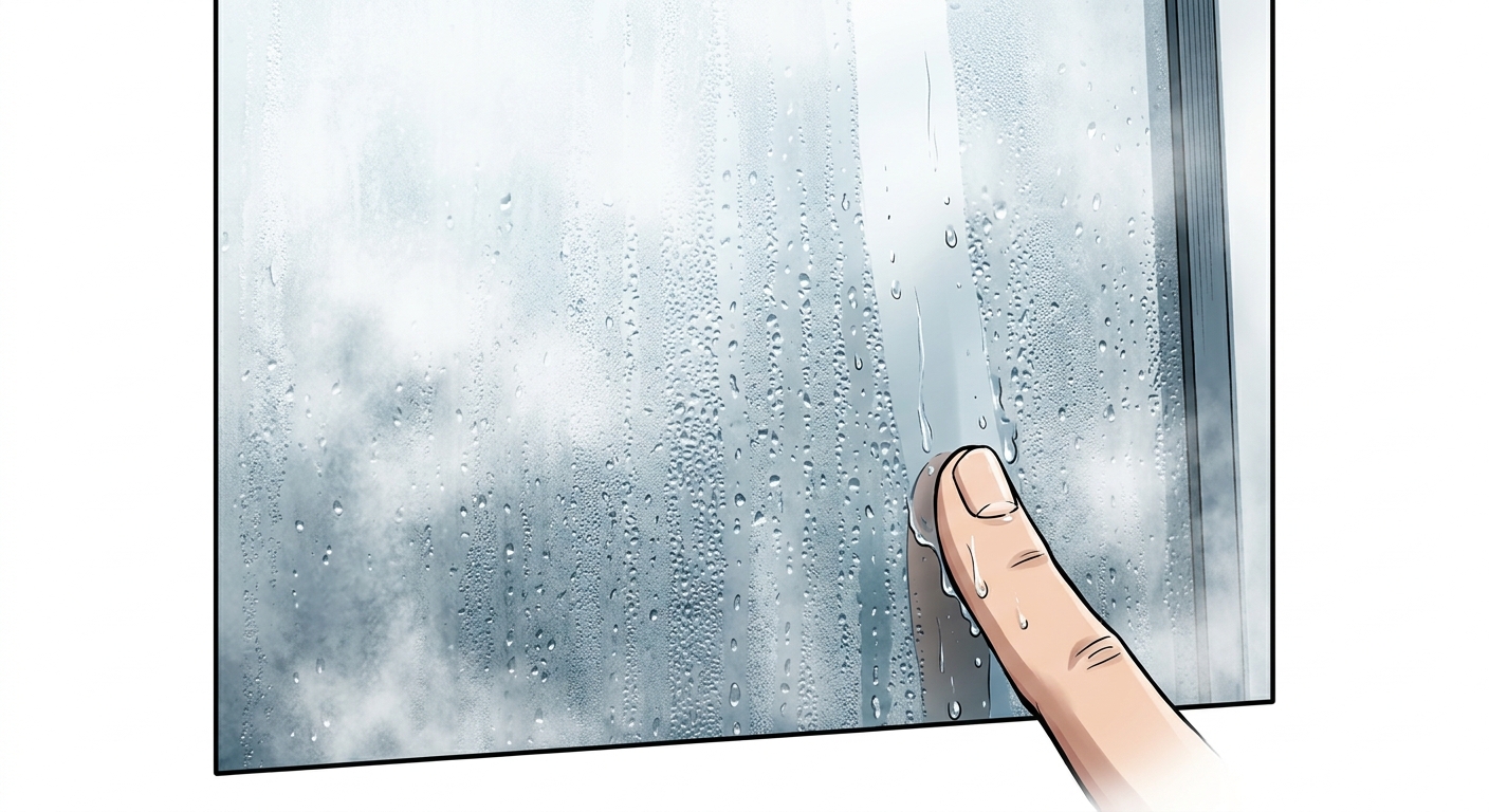 Ilustração mnemônica para o kanji 湿