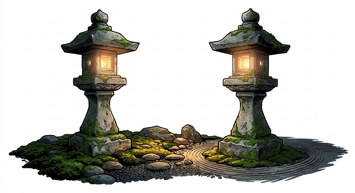Ilustração mnemônica para o kanji 灯