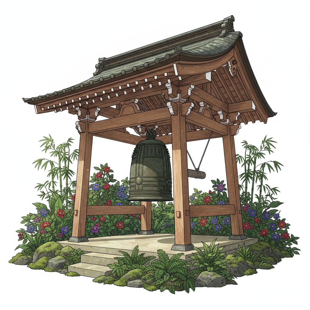 Ilustração mnemônica para o kanji 南