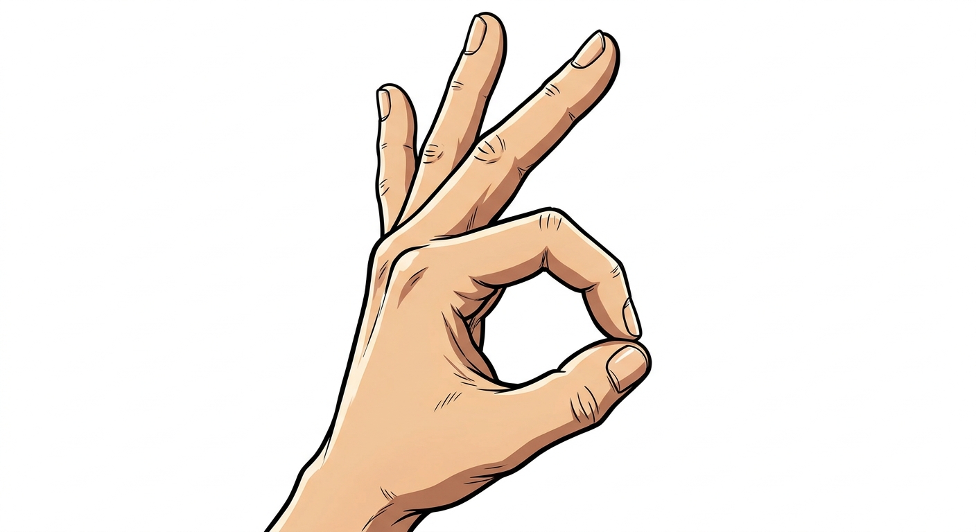 Ilustração mnemônica para o kanji 肯