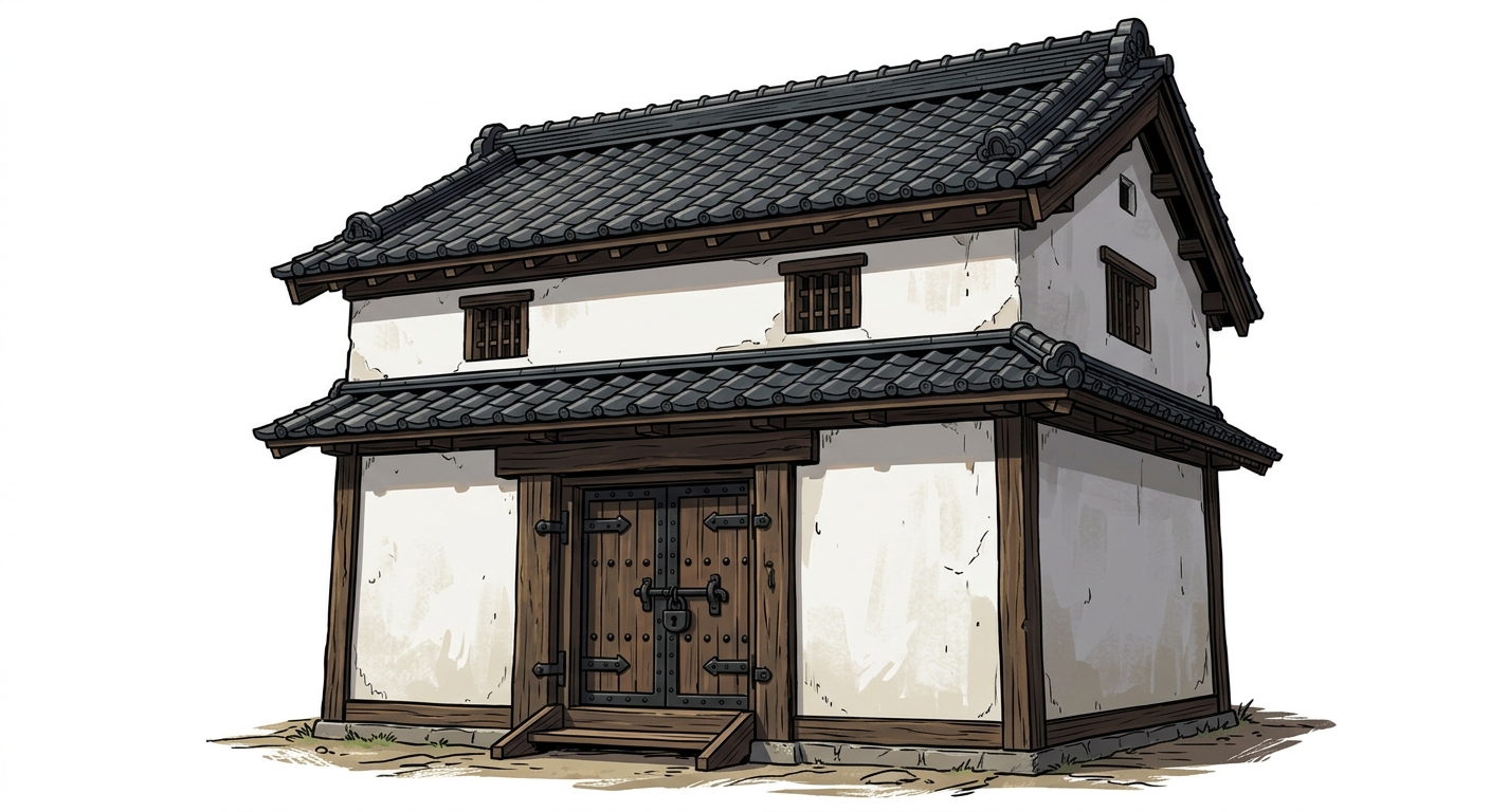 Ilustração mnemônica para o kanji 蔵