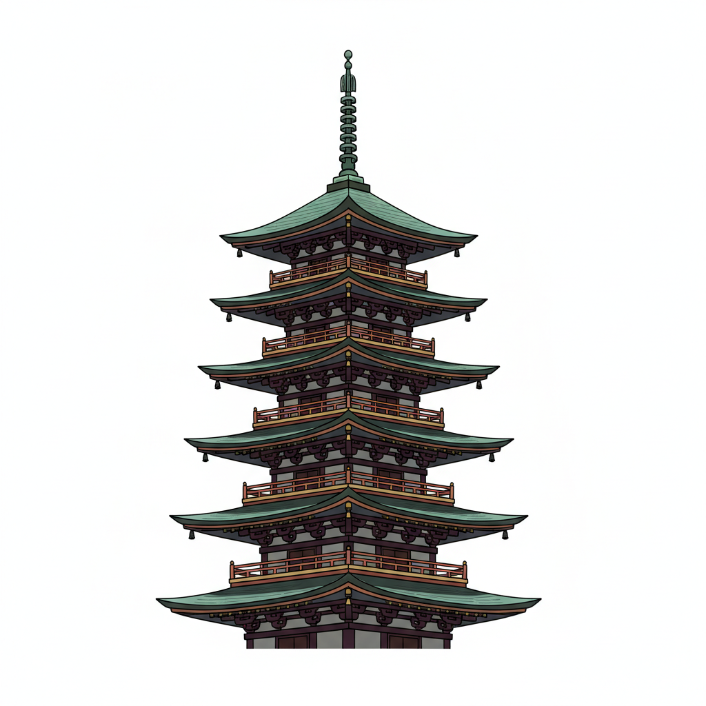 Ilustração mnemônica para o kanji 高