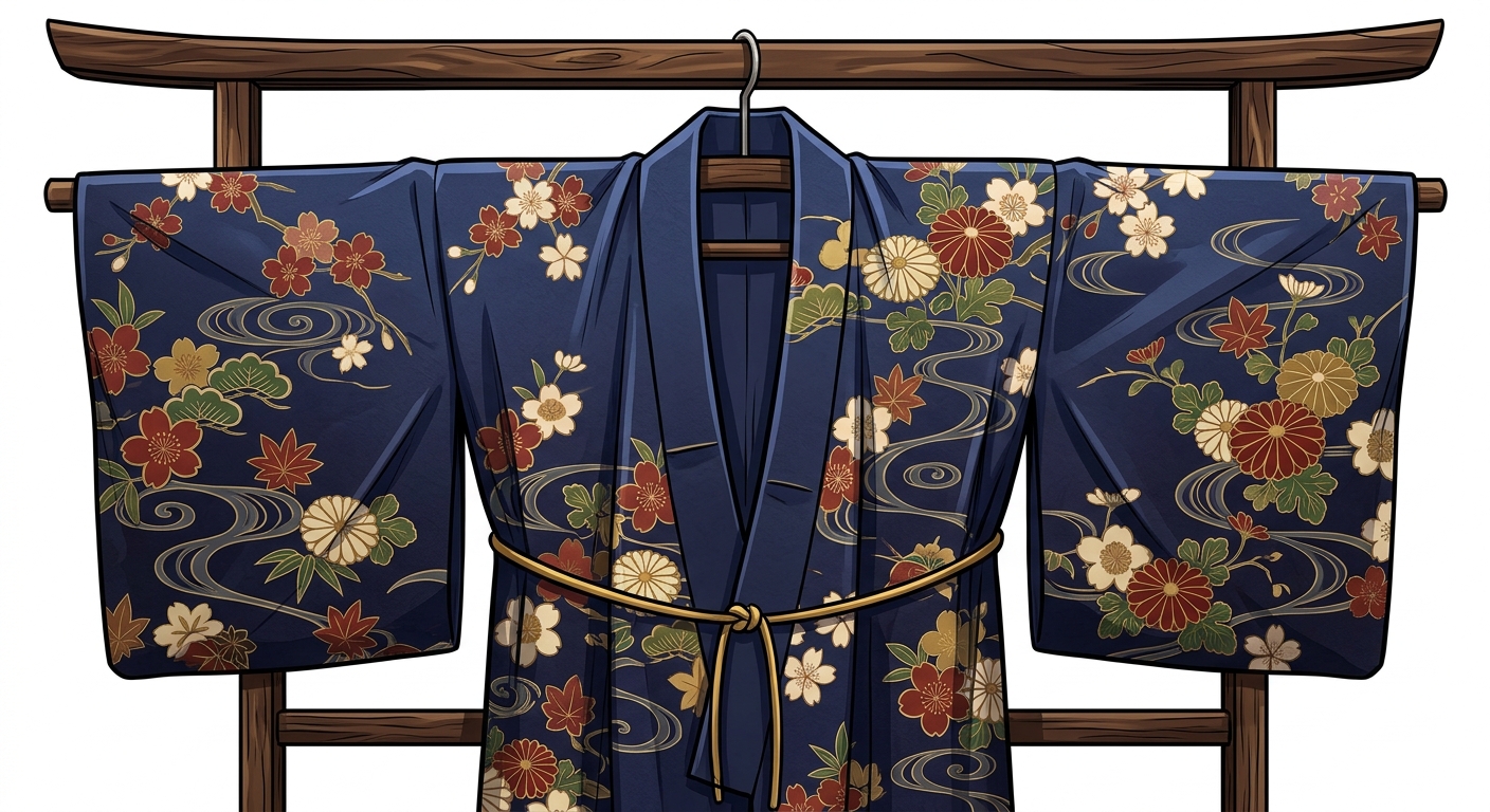 Ilustração mnemônica para o kanji 衣