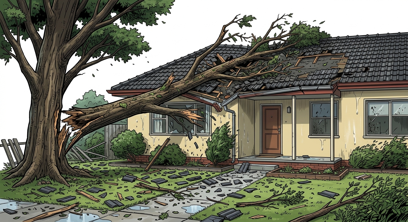 Ilustração mnemônica para o kanji 被