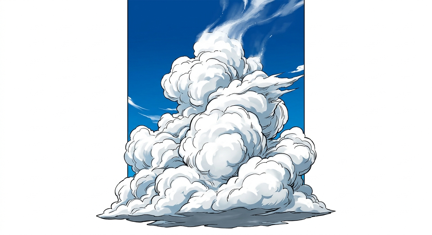 Illustration mnémonique pour le kanji 雲