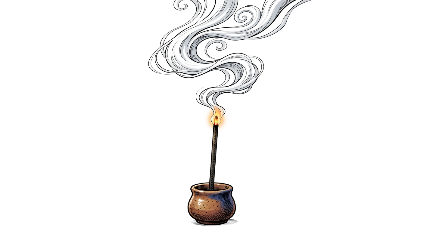 Illustration mnémonique pour le kanji 香